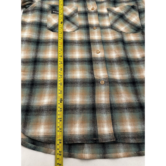 Wildfang The Essential Flannel Long Sleeve Work Shirt Ombre Plaid Medium NWT - Picture 4 of 7